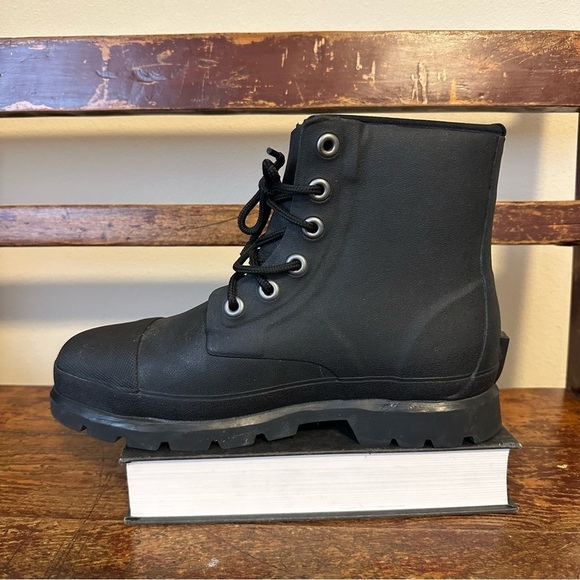 Muck Boot Co Black Steel Toe Lace Up Boots Rubber - Picture 6 of 11